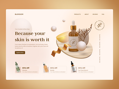 Skin Care Product UI Design design landing page skincare ui uiux website design