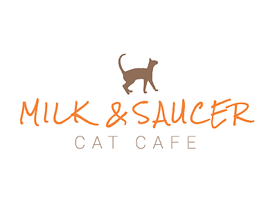 Milk & Saucer branding cat cat cafe logo