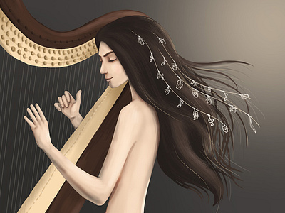 Maiden with an harpe
