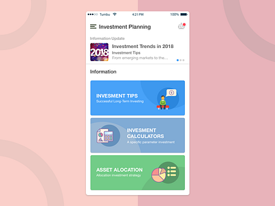 Investment Planning information investment mobile planning ui ux