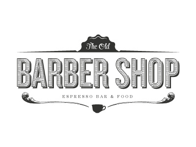 The Old Barber Shop branding cafe identity logo