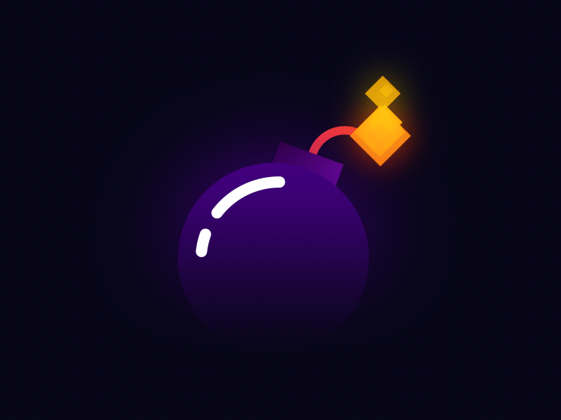 When does it explode？ bomb colorful fire graphic icon illustration motion shape ui