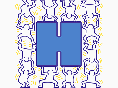 hackmit 2015 letter h color fun hackathon hackmit hand drawn haring illustration keith letter mit photoshop style
