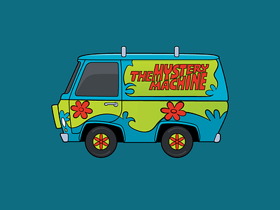 Scooby Doo Mystery Machine - POP CARs classic cartoons fanart illustration lineart pop cars pop culture popcars retro