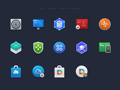 3D Icons for DataOS 3d blender desktop icon
