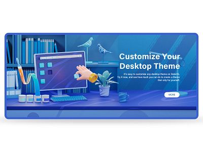Customize Your Desktop Theme 3d 3d ilustration banner blender