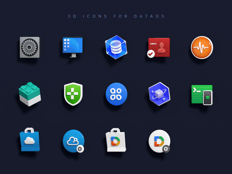 3D icons for dataos 3d animation icon