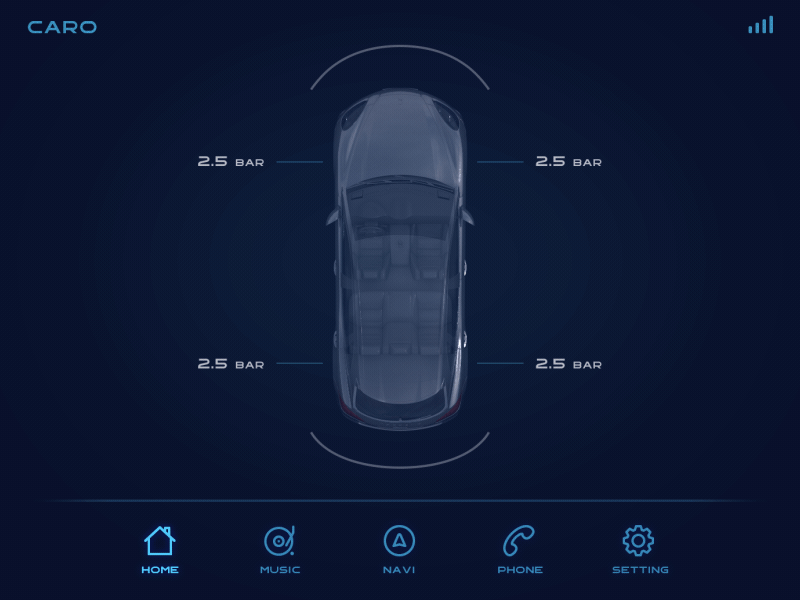 Touch screen lunch - Voice Alive animation car ui