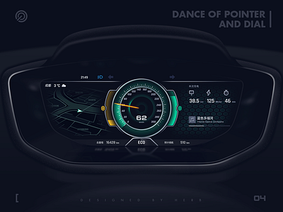 Dance Of Pointer And Dial - Eco Mode animation car dashbaord ui