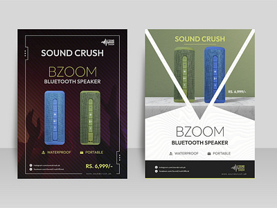 Music Product Flyer Design - BZOOM Bluetooth Speaker