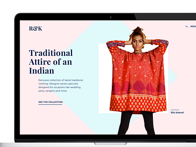 R&K Landing page attire collection designer indian shop