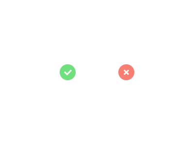 Yes / No cross flat ui icons no tick yes