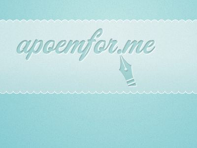 apoemfor.me - beginnings of web design custom logo logo poem poetry web design