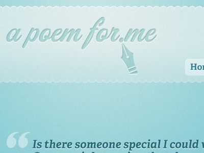 a poem for.me initial homepage design logo nib pen poem poetry writing