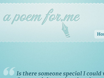 a poem for.me initial homepage design