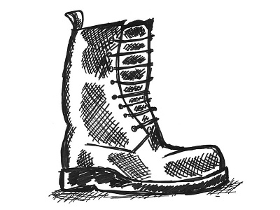 Old Boot Illustration boot hand drawn illustration ink old pen sketch