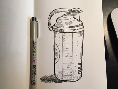 Protein Shake Bottle Sketch bottle handdrawn illustration ink monochrome shake sketch