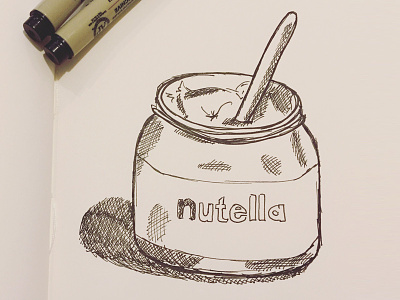 Mmm... Nutella Sketch doodle hand drawing hand drawn illustration ink monochrome nutella paper pen sketch