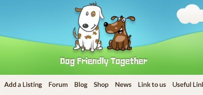 Dog Friendly header cartoon dog dogs