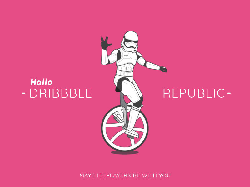 Hallo Dribbble Republic debut dribbble first hello illustration shot starwars thanks ui
