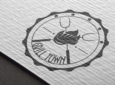 Logo "Grill Town" branding design icon logo vector