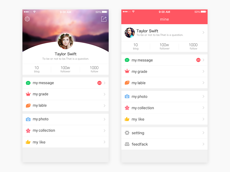 App-personal homepage by AdaWu on Dribbble
