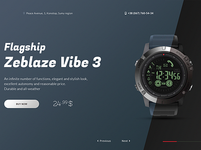 Smartwatch Landing Page app concept branding illustration typography ui uidesign