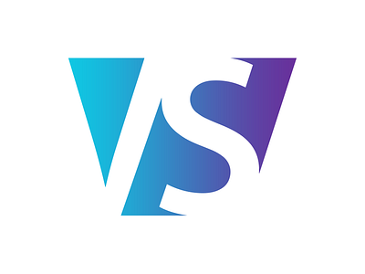VS gradient logo trapezoid typography