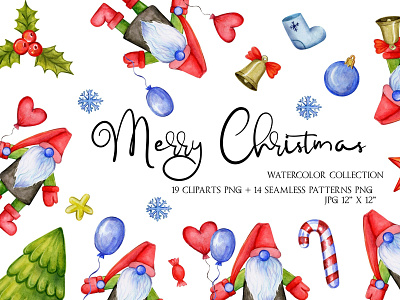 Watercolor Christmas cliparts designed for creative platforms christmas design illustration new year watercolor
