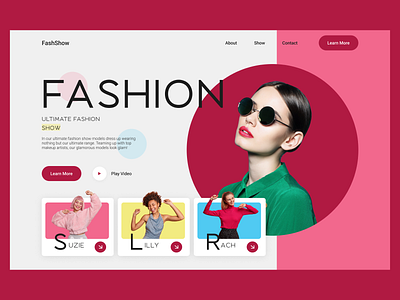 Fashion show website mockup! branding concept design ecommerce illustration ui website