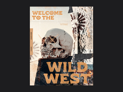Wild West - Poster 016 collage graphic design grunge poster poster design skull wild west