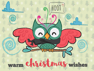 Merry Christmas art christmas christmas greetings christmasillustrations cute illustrations merry christmas owl sketch tistheseason
