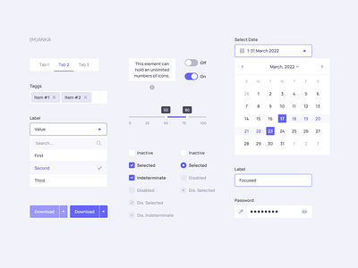 Light UI Elements calendar checkbox component library components design system drop down forms inputs interface library radio button selection styleguide ui ui elements ui kit ui pack ux web designer widgets