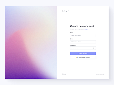 Daily UI - Sign Up component library components daily 100 daily 100 challenge daily ui daily ui challenge design design system forms input field inputs log in register sign in sign up sign up form sign up page ui ux