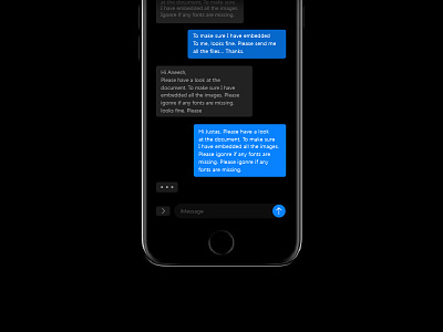 iMessage app black chat dark imessage ios 11 messenger ui ux