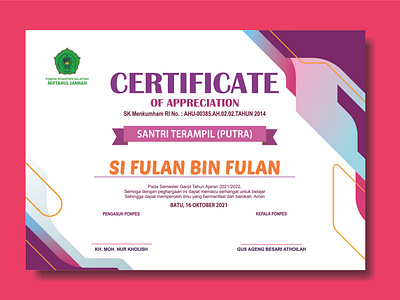 Certificate Of Appreciation