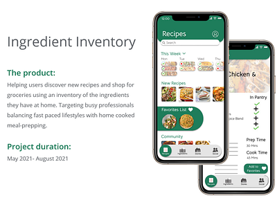 Ingredient Inventory App Mockup app cooking design figma prototype ux