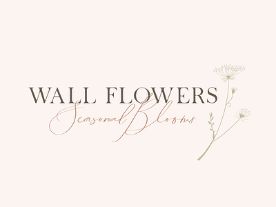 Wall Flowers Seasonal Blooms logo brand identity branding elegant floral logo small business timeless vintage vintage inspired visual identity