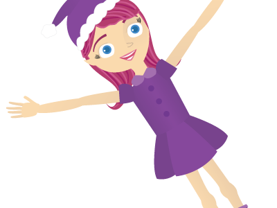 Super Cheerful Elf Girl christmas elf girl holiday illustration vector