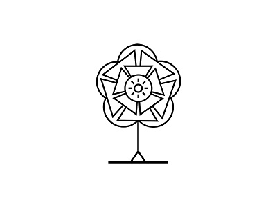 flower icon bw floral flower icon vector