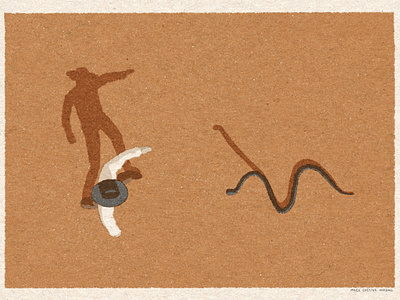 Stalemate australia australiana editorial illustration layers lino print outback print procreate snake texture