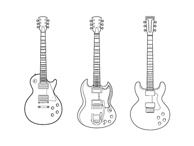 Set of guitars - 1 details guitars illustrator vector