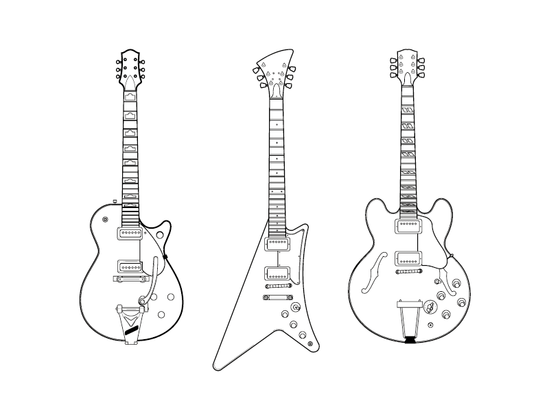 Set of guitars - 2 by Segment on Dribbble