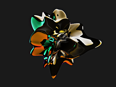 Fusion Flower 3d flower metal reflexion