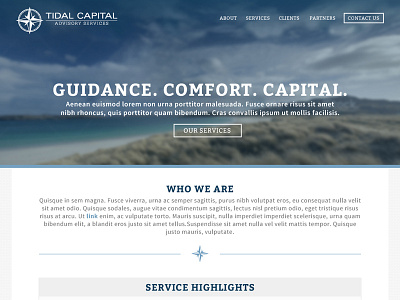 Tidal Capital Website-WIP blue homepage nautical ocean tidal website