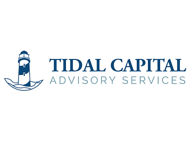 Tidal Capital Logo (concept 2) blue lighthouse logo nautical navy