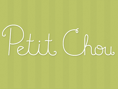 Petit Chou cursive green hand lettering logo