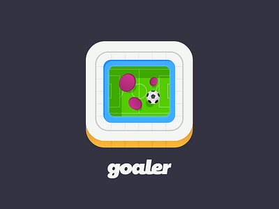 Goaler App Icon app flat football game icon interactive soccer social