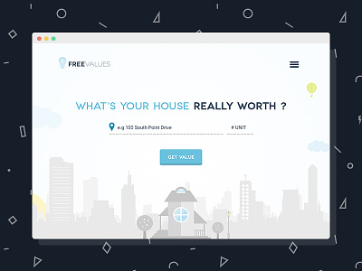 FreeValues house lead mortgage real estate ui ux value web
