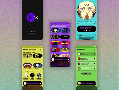 Exo Music Player ( Comic Sans Banter ) branding concept design design figma ui uidesign uiux vector